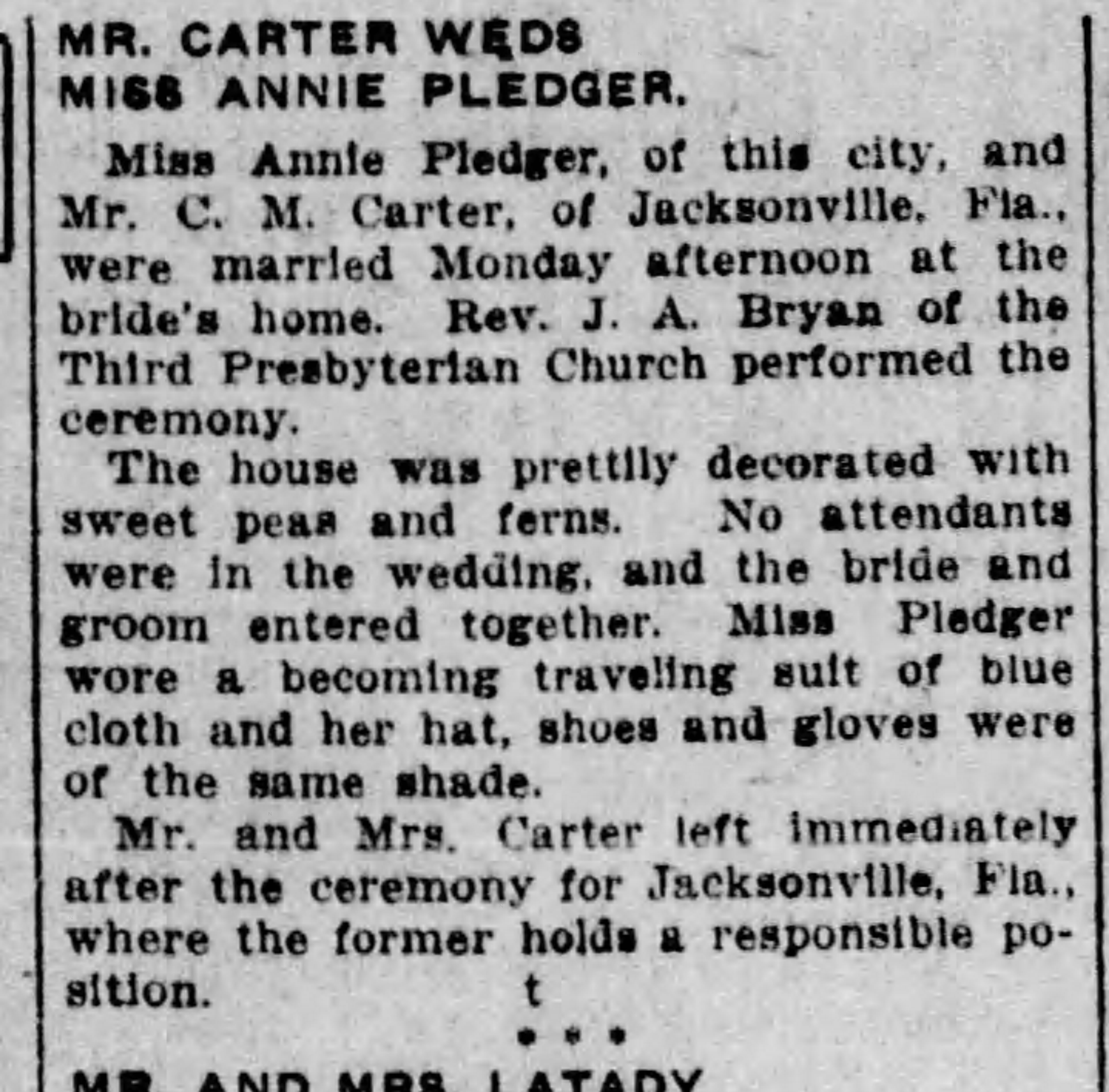 Annie Pledger-C.M. Carter